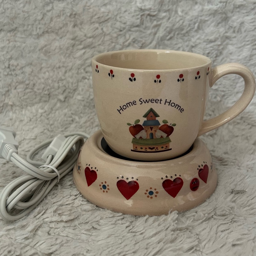 Vintage Self Heating Coffee Mug, Antique Home Sweet Home, Self Warming Pot